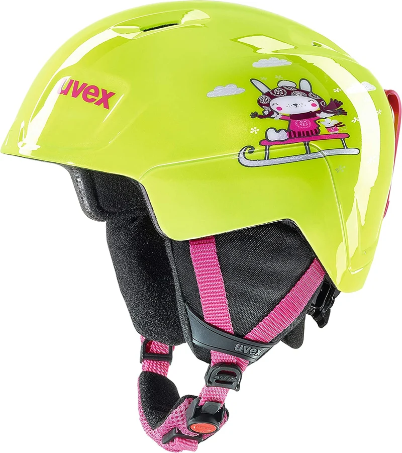 uvex MANIC Ski-Snowboardhelm lime snow bunny Kinder