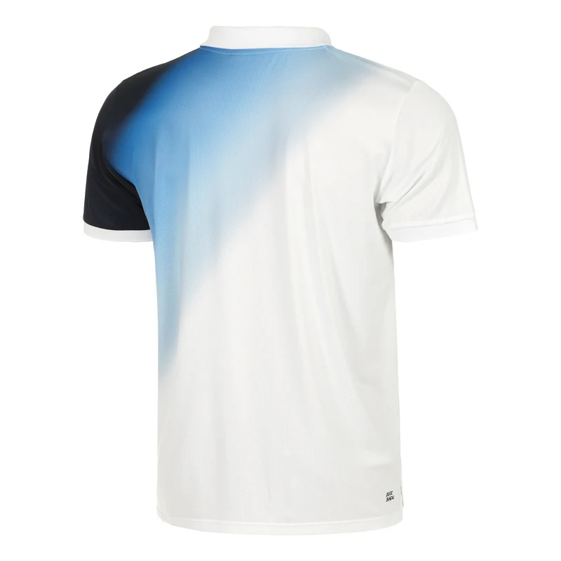 Watercolour Polo Herren-Weiß,Blau