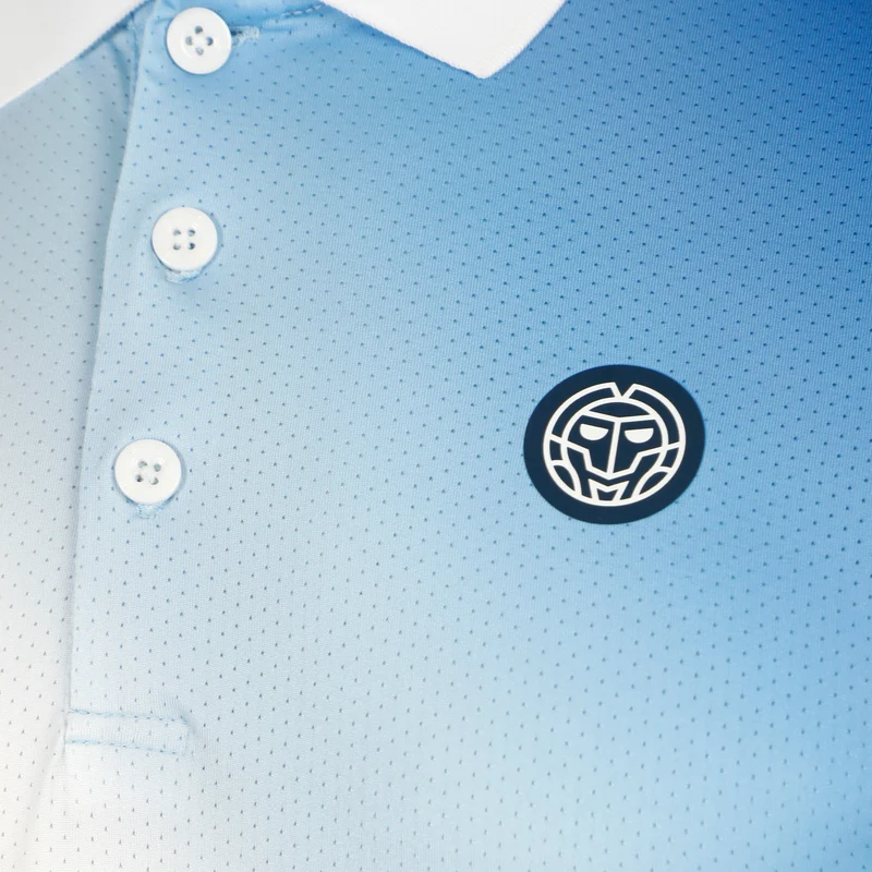 Watercolour Polo Herren-Weiß,Blau