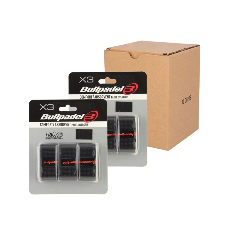 Bullpadel Overgrips GB1603 Black (12 x 3 Stuks)