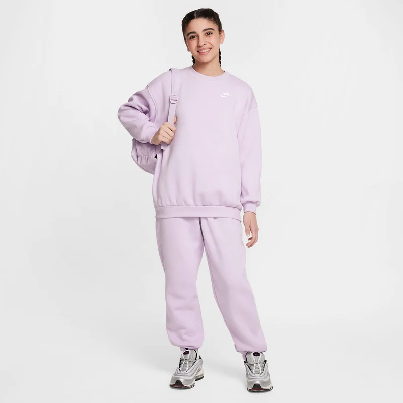 Sportswear Club Fleece Oversized Crew Sweatshirt Mädchen-Flieder