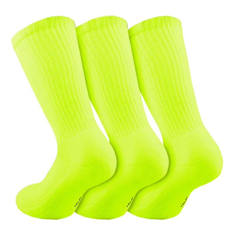 Tennissocken 3er Pack Unisex - neongelb,