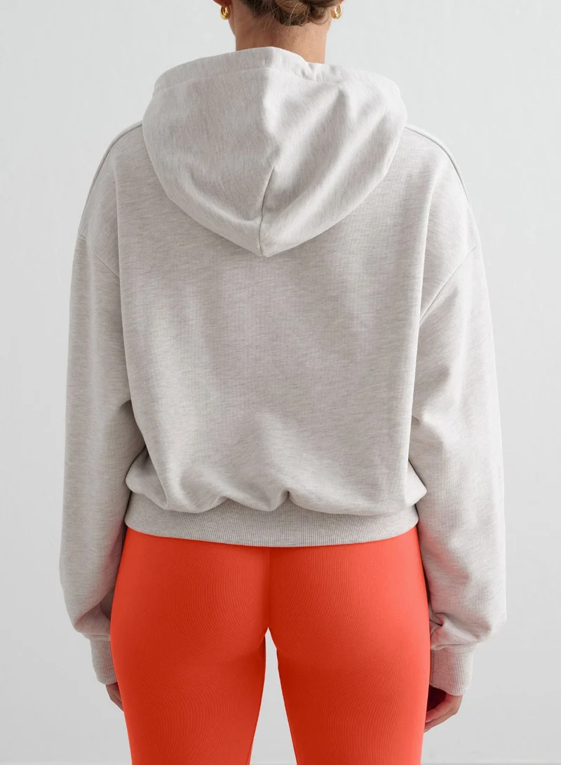 Beige Melange Chunky Terry Hood
