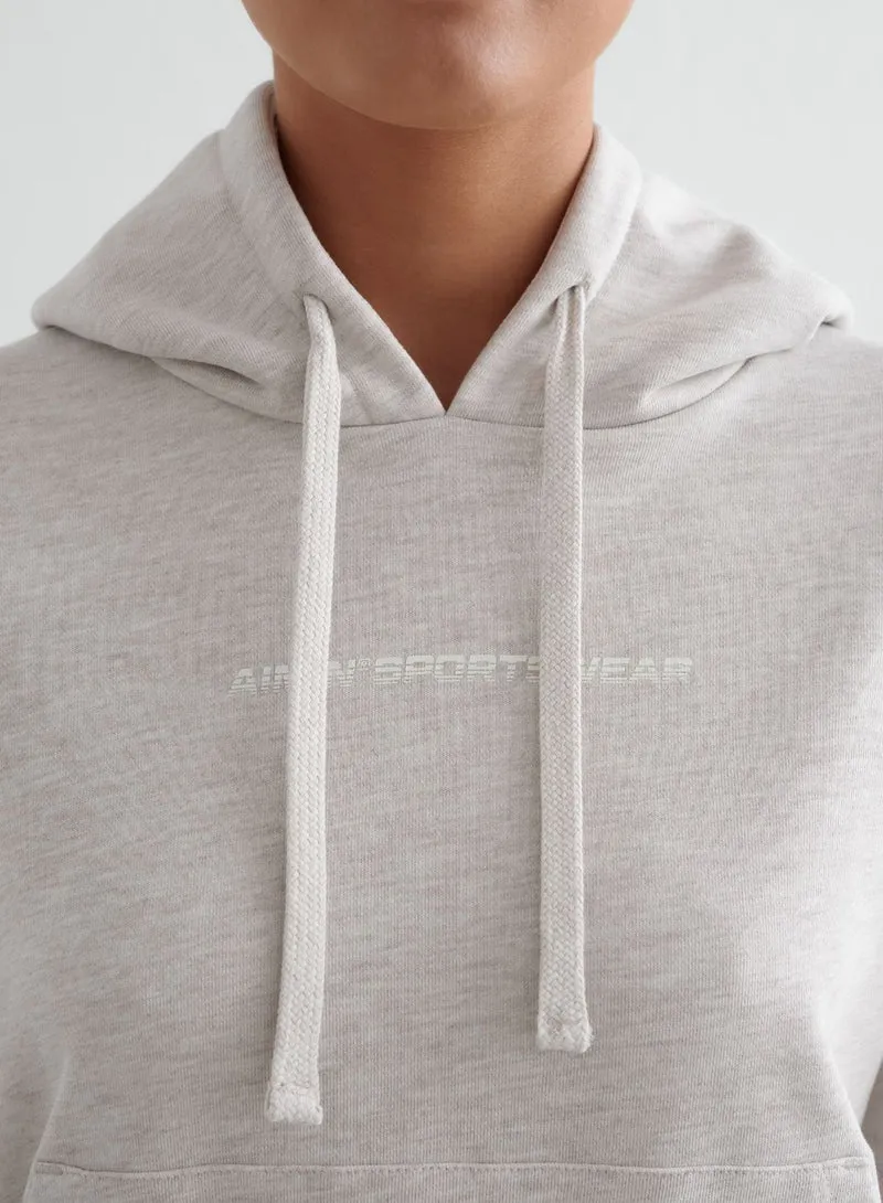 Beige Melange Chunky Terry Hood