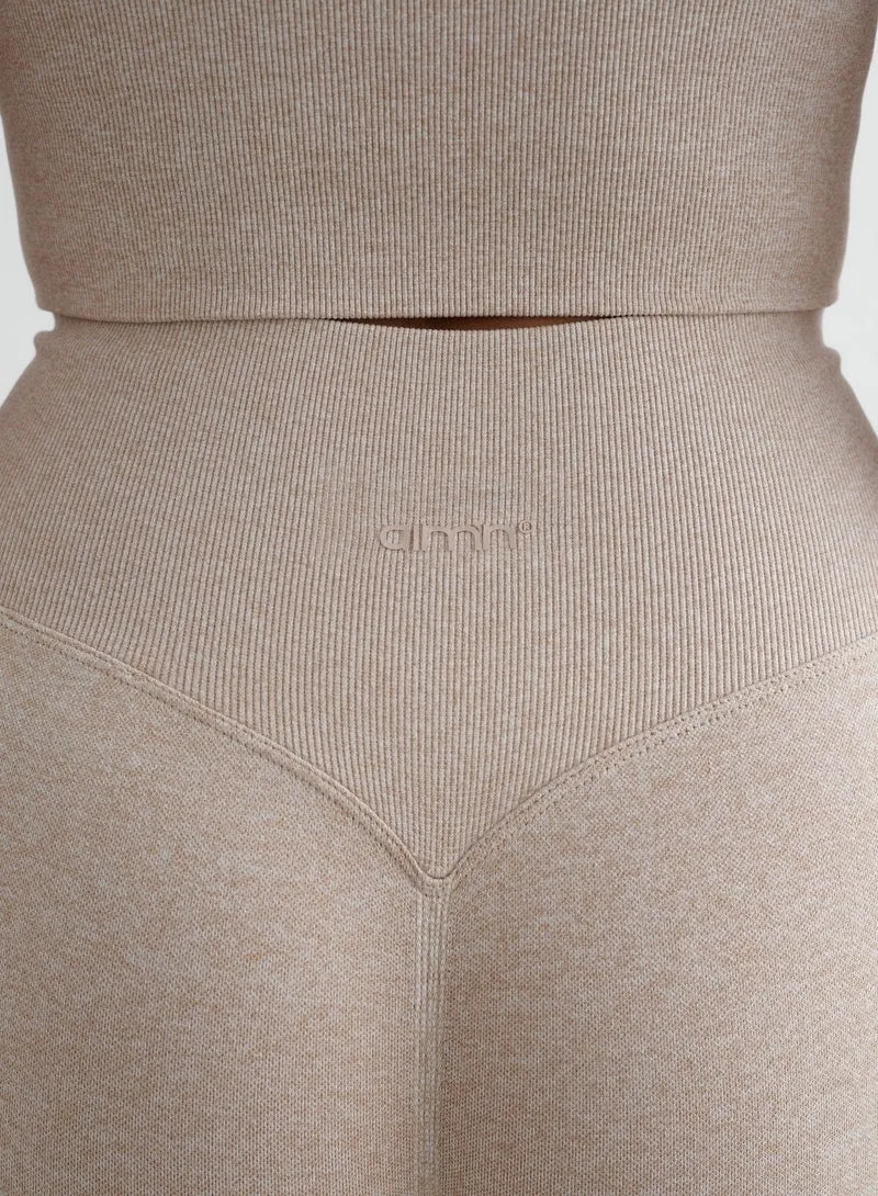 Beige Melange Shape Seamless Tights
