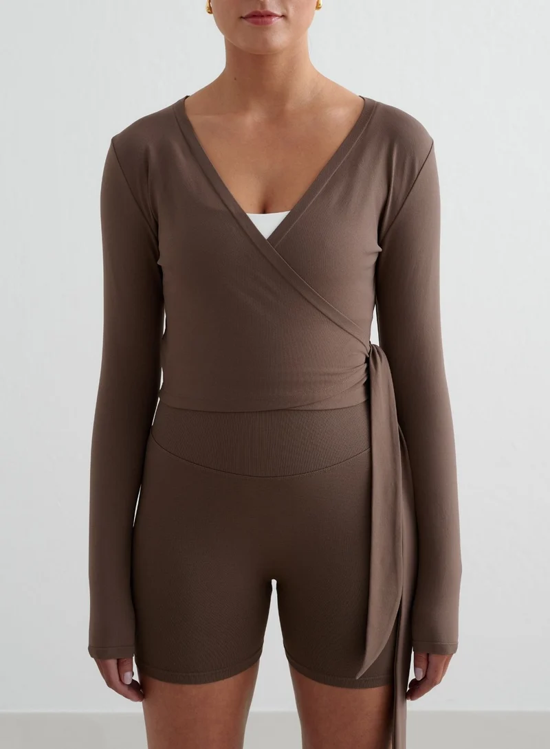 Macchiato Shape Seamless Wrap Long Sleeve
