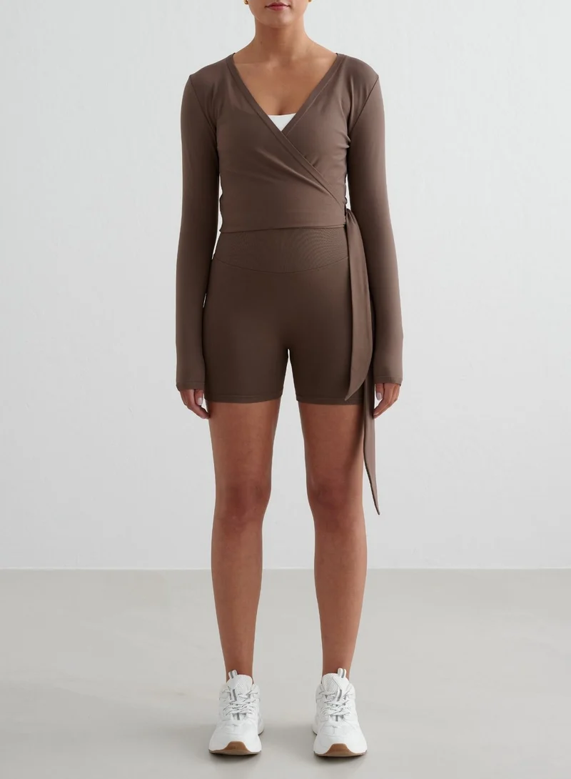 Macchiato Shape Seamless Wrap Long Sleeve
