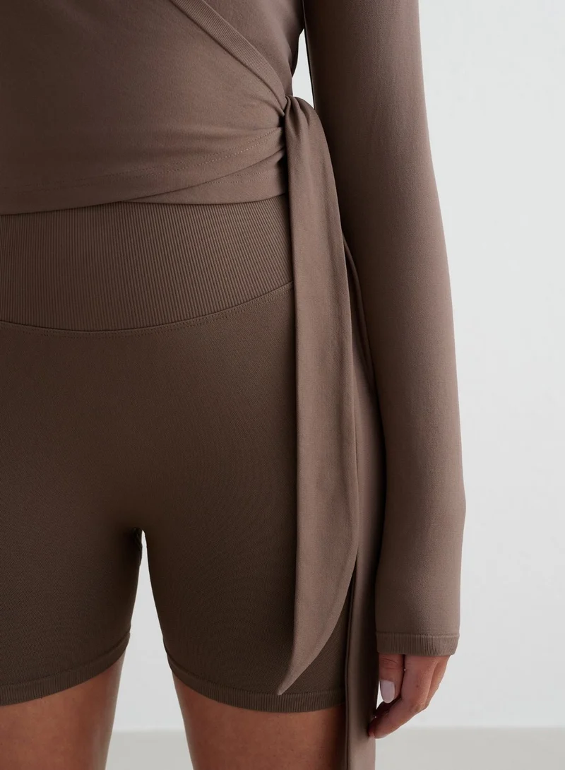 Macchiato Shape Seamless Wrap Long Sleeve