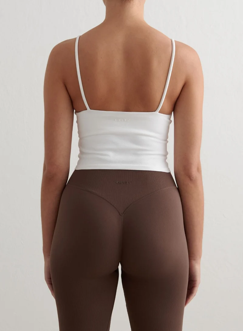 White Shape Seamless Strap Singlet