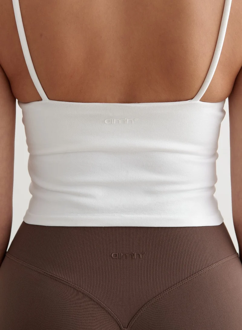 White Shape Seamless Strap Singlet