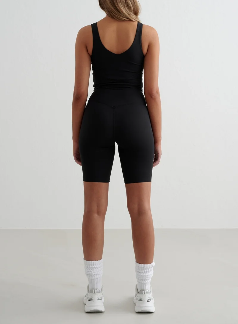 Black Sense Biker Shorts & Bralette Set
