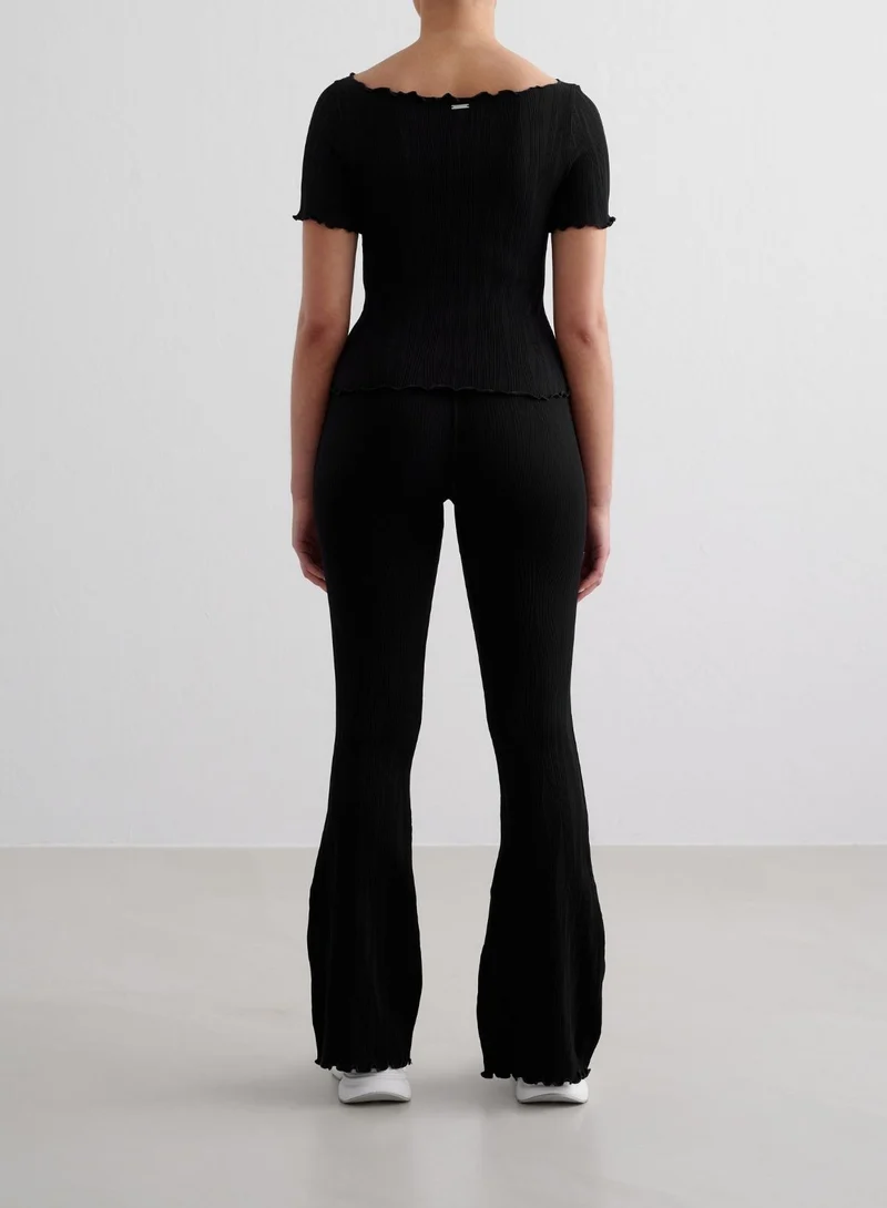 Black Tulip Flare Tights