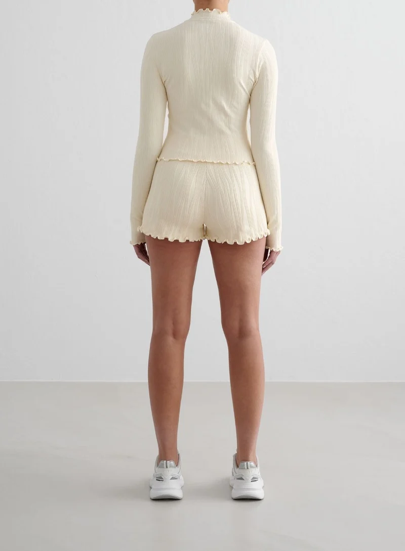 Almond White Tulip Shorts