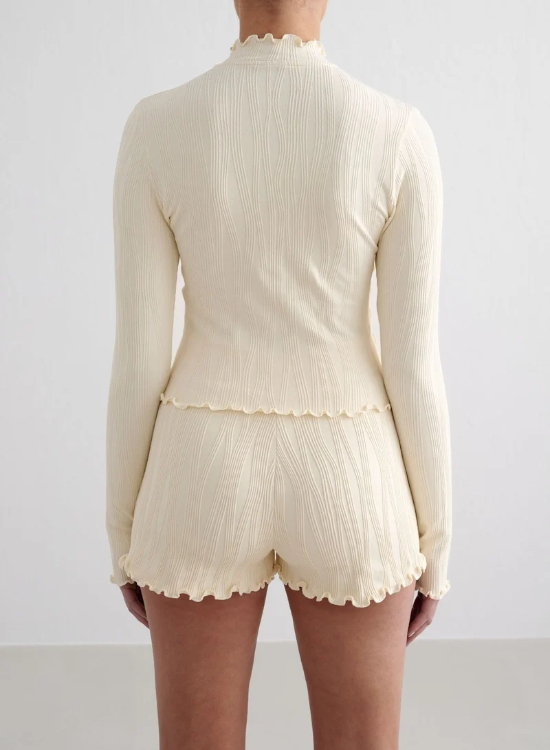 Almond White Tulip Shorts