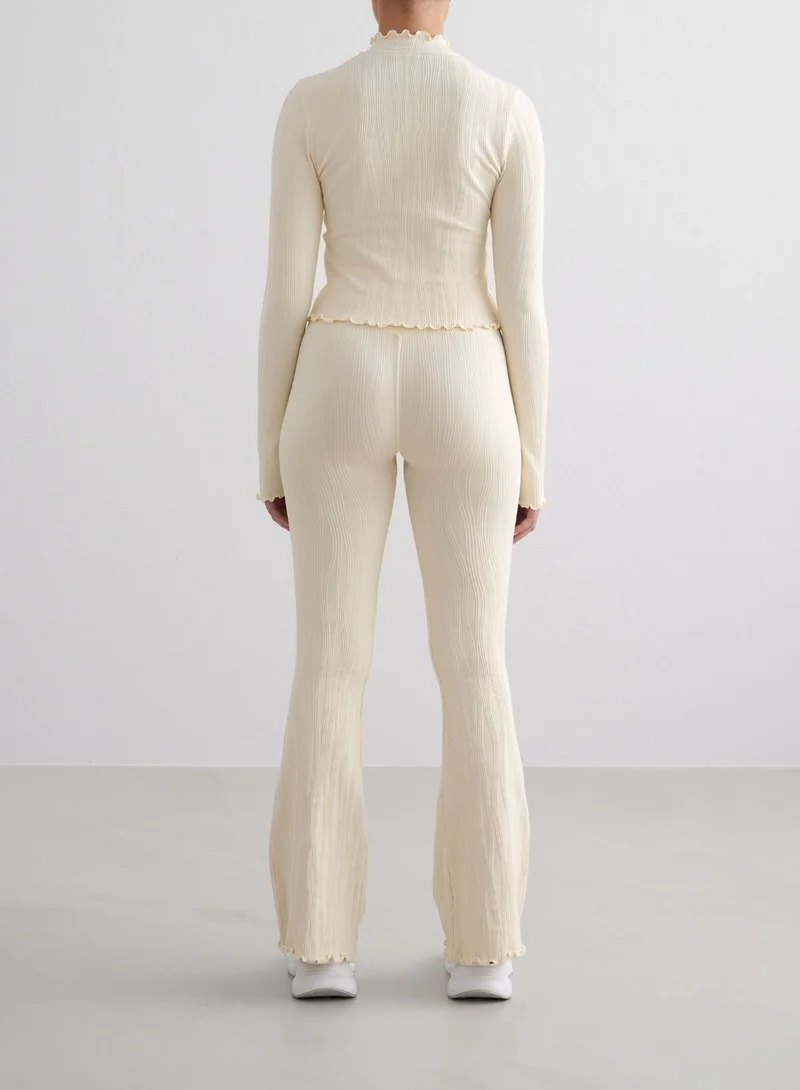 Almond White Tulip Zip Jacket