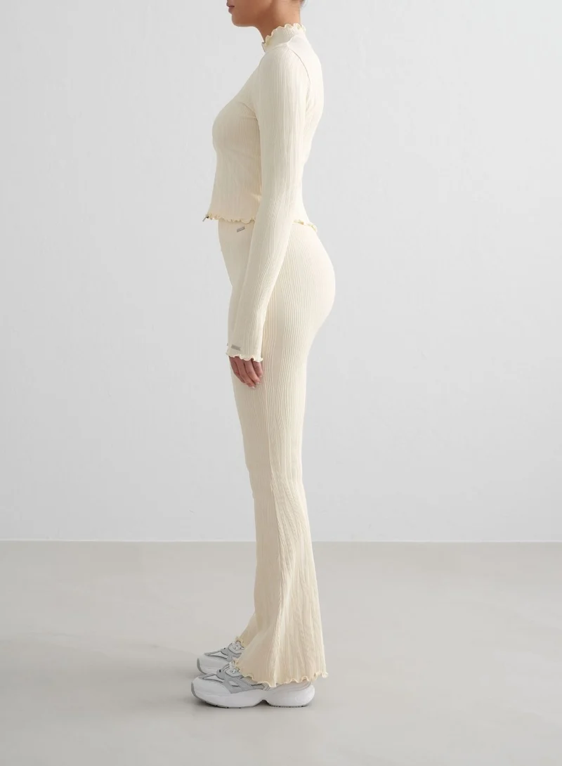 Almond White Tulip Zip Jacket