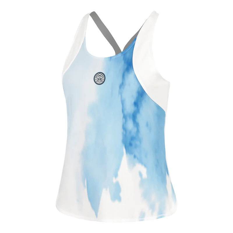 Watercolour Tank-Top Damen-Weiß,Blau
