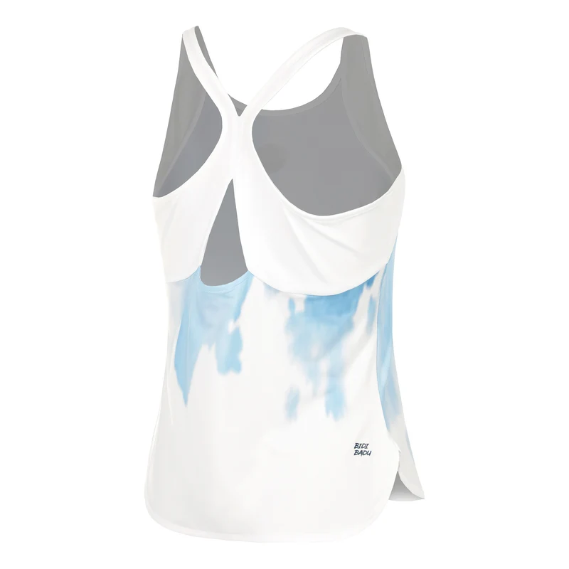 Watercolour Tank-Top Damen-Weiß,Blau
