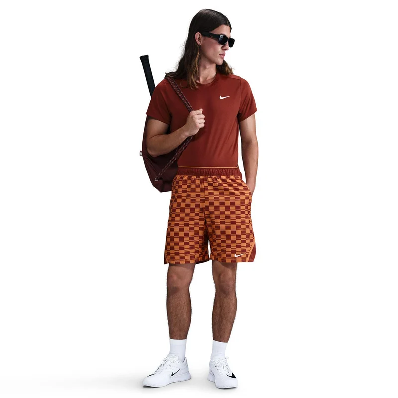 Court Dri-FIT Victory High Rise 9in All Over Print Shorts Herren-Orange,Braun