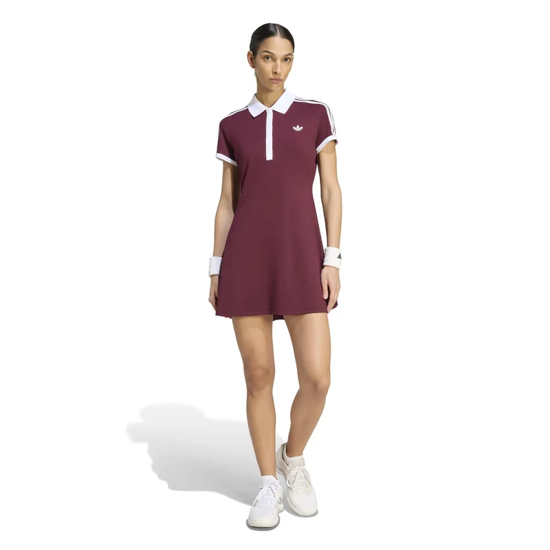 Classics Kleid Damen - weinrot, weiß