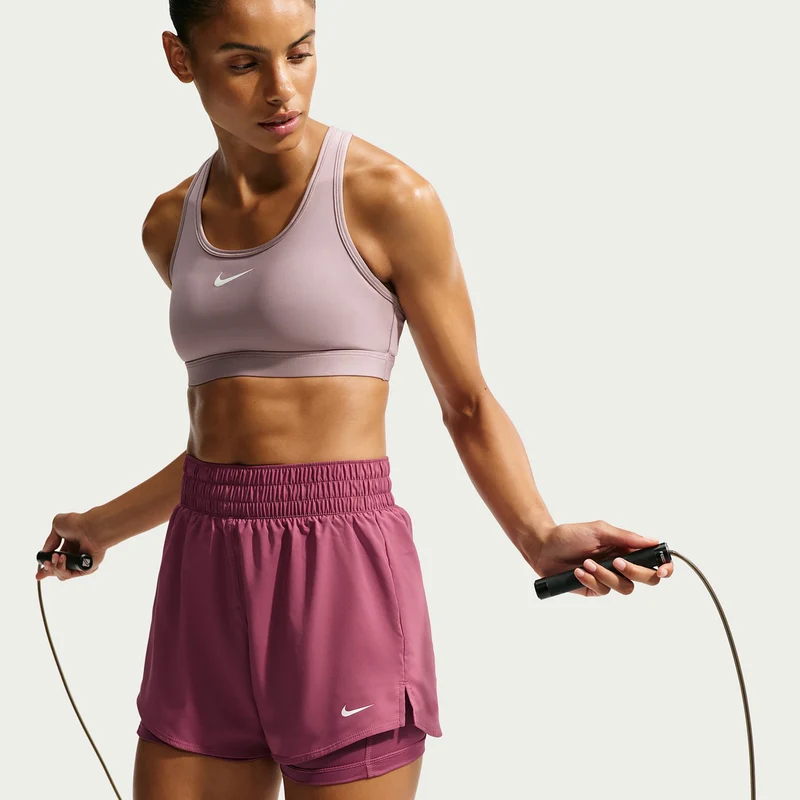 Dri-Fit One High Rise 2in1 3in Shorts Damen - mauve