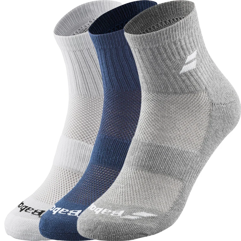 Babolat Socks Quarter 3 Pairs Pack White/Blue/Grey