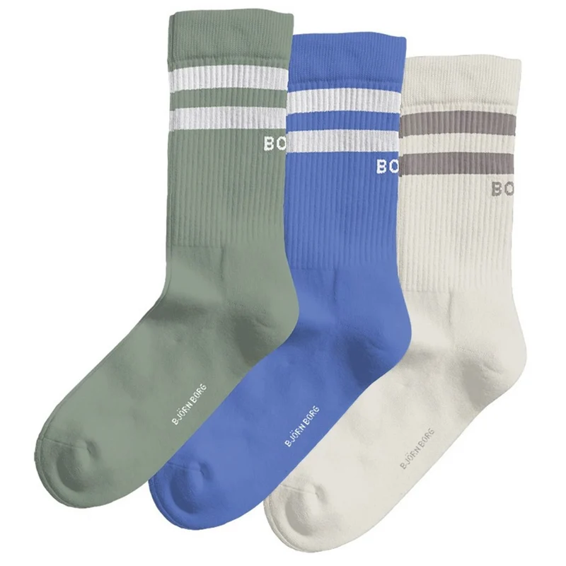 Björn Borg Core Crew Sock Green/Blue/Grey (3 Pack)