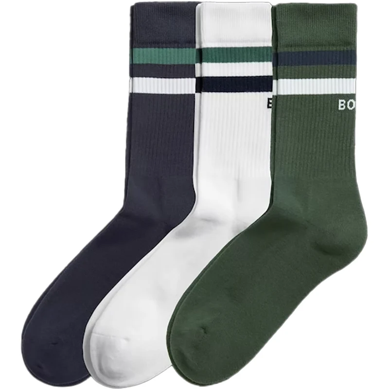 Björn Borg Core Crew Sock White/Green/Navy (3 Pack)