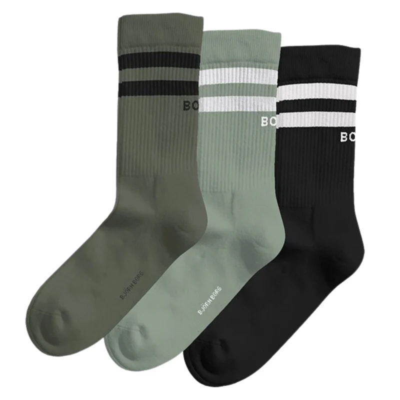 Björn Borg Core Crew Sock Black/Green (3 Pack)