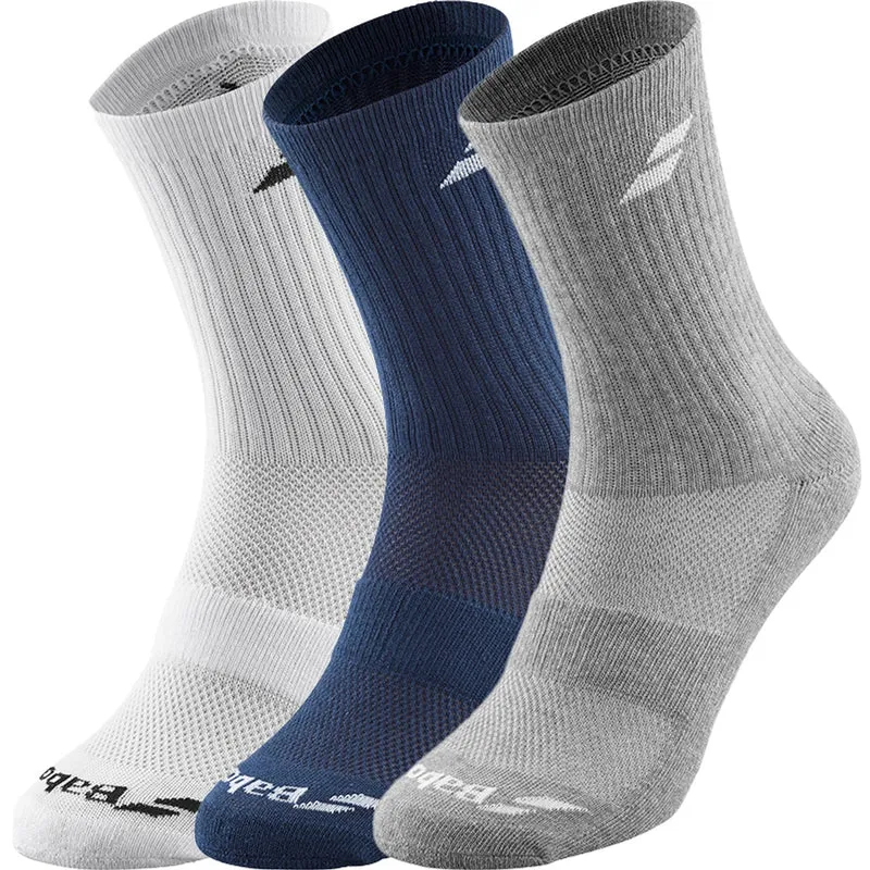 Babolat Socks 3 Pairs Pack White/Blue/Grey