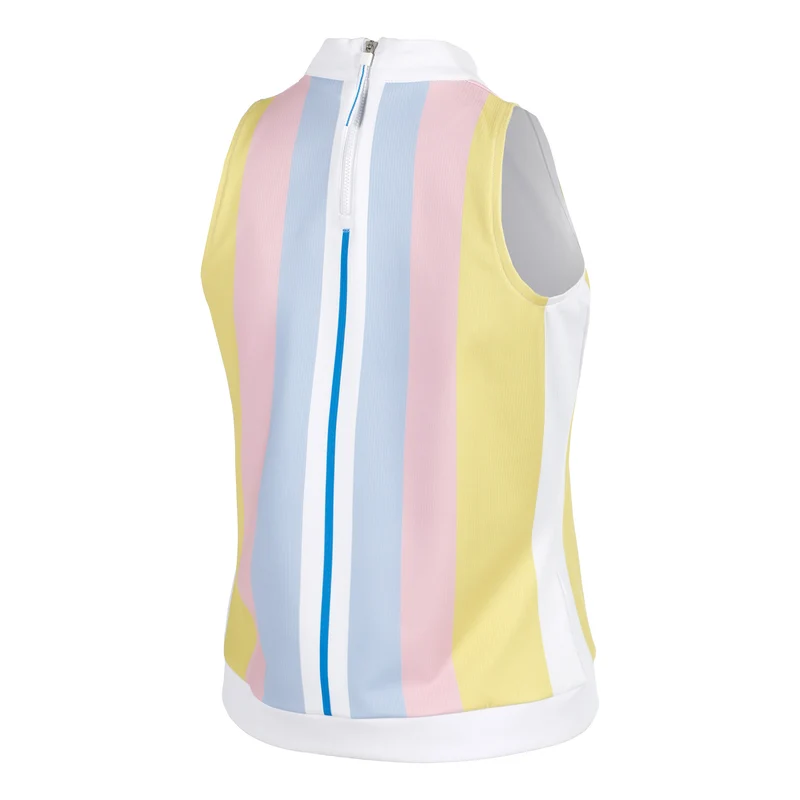 Striped Ribbed Tank-Top Damen-Weiß