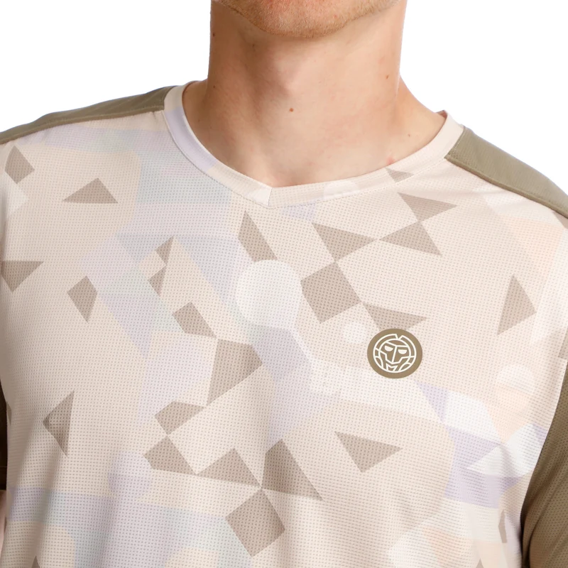 Paris 2025 V-Neck T-Shirt Herren-Beige,Braun