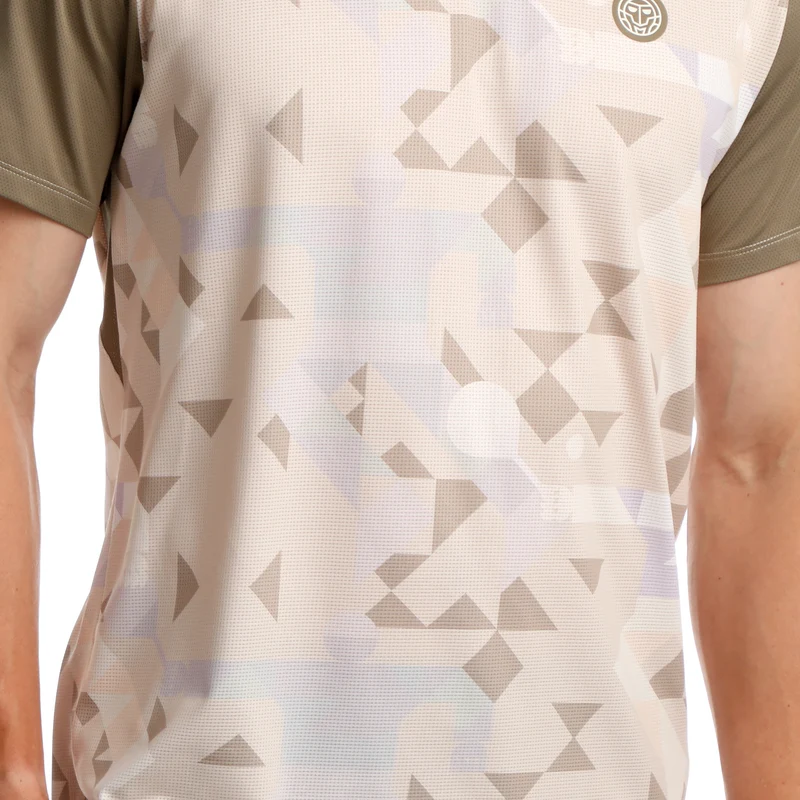 Paris 2025 V-Neck T-Shirt Herren-Beige,Braun