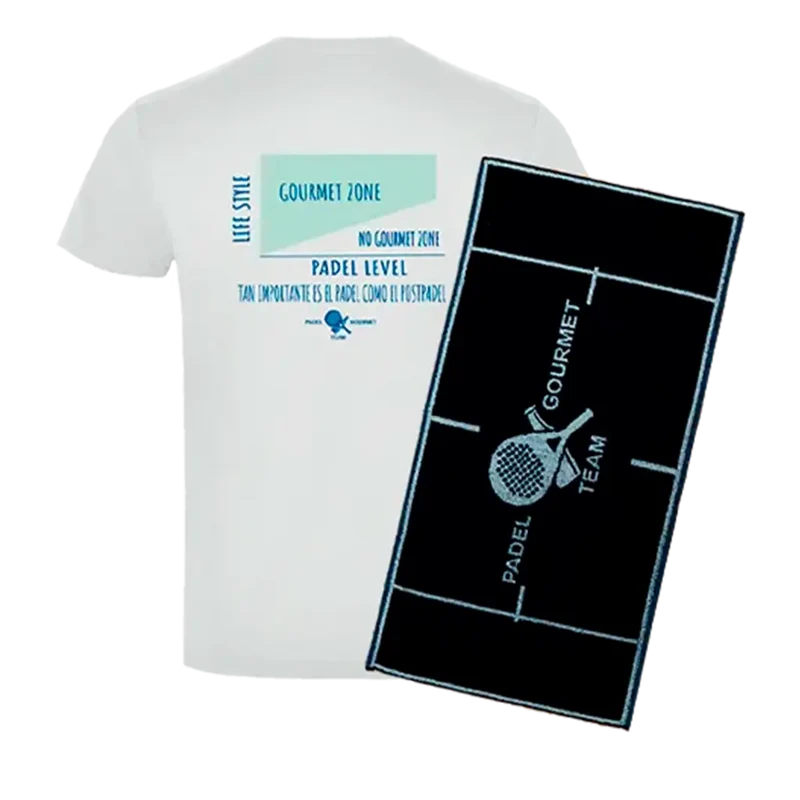Pack Padel Team Gourmet: Camiseta Algodón Blanca + Toalla