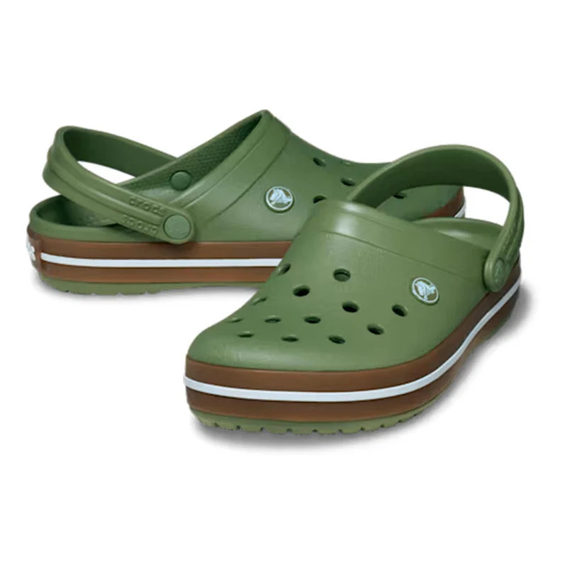 Crocband Gum Clog Badelatschen Herren - oliv, beige