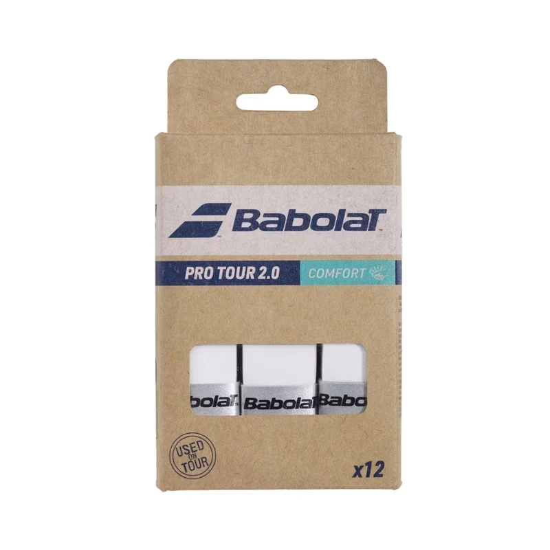 Babolat Pro Tour 2.0 Overgrips (12-Pack, White)