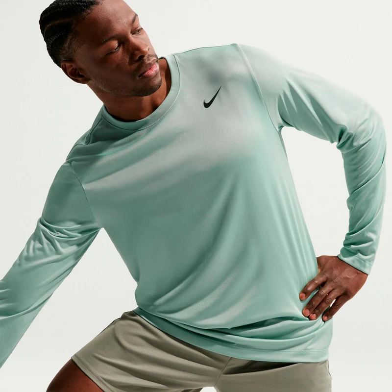 Dri-Fit Longsleeve Herren - graugrün, schwarz