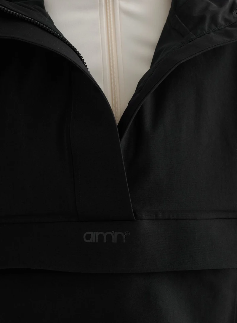 Black Cropped Waterproof Anorak