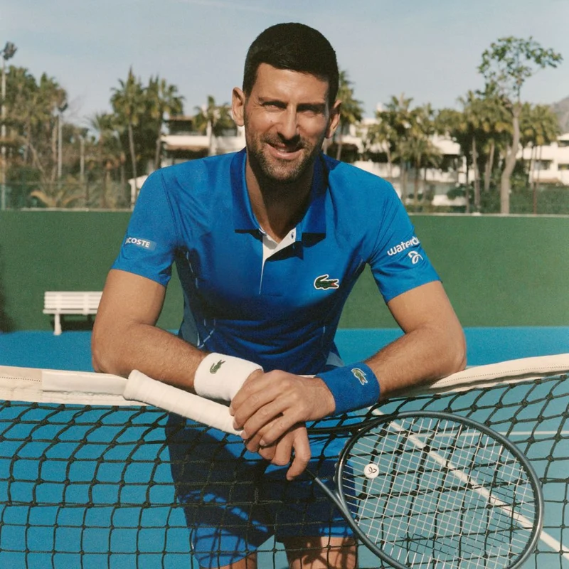 Lacoste Polo Shirt Sport Novak Djokovic Ultra-Dry Heren Blauw