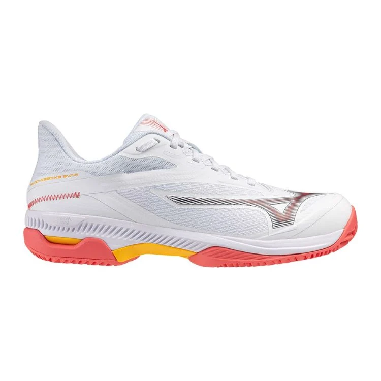 Mizuno Tennisschoen Padelschoen Wave Exceed Court CC Dames Wit Oranje