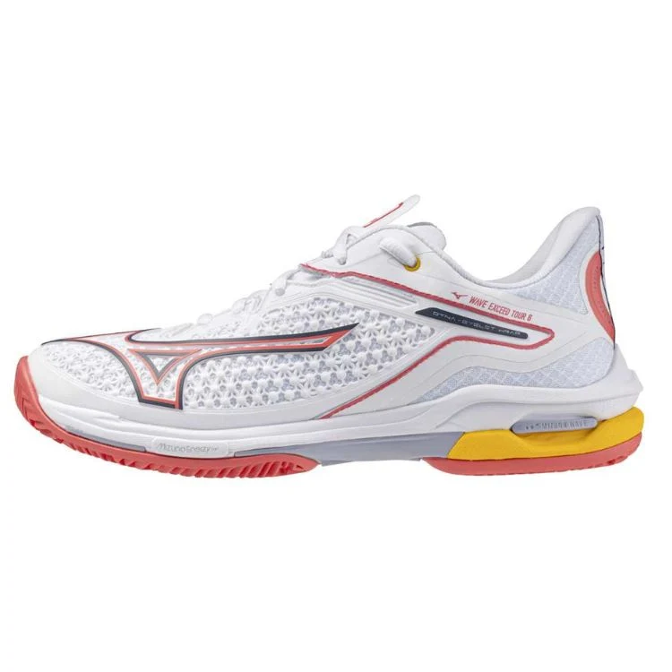 Mizuno Tennisschoen Padelschoen Wave Exceed Tour 6 CC Dames Wit Oranje