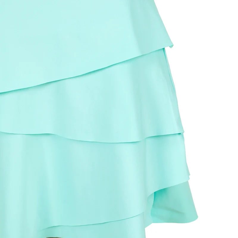 Wild Flounce Kleid Damen-Türkis,Weiß