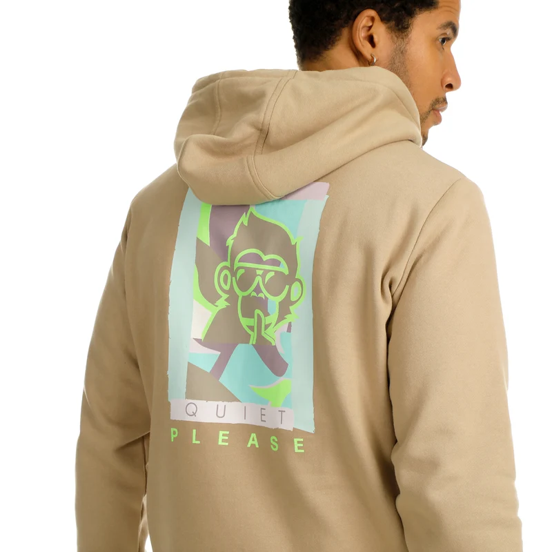Wild Collage Hoody Herren-Beige,Mehrfarbig