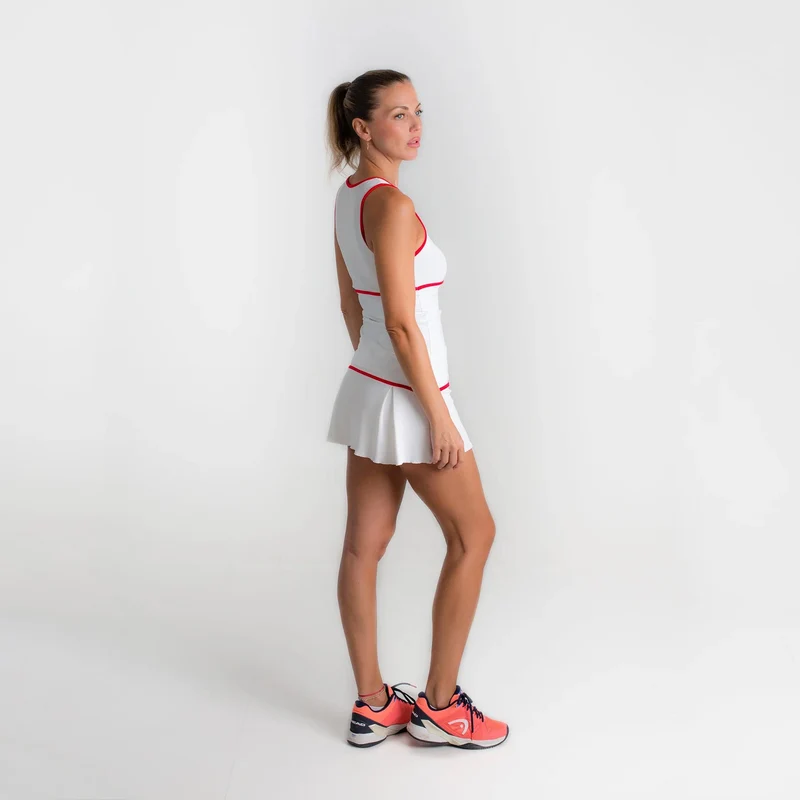 Capri Tank-Top Damen-Weiß,Rot