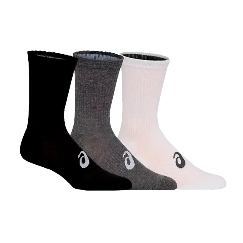 Calcetines Asics Crew (Pack x 3) Blanco / Negro / Gris