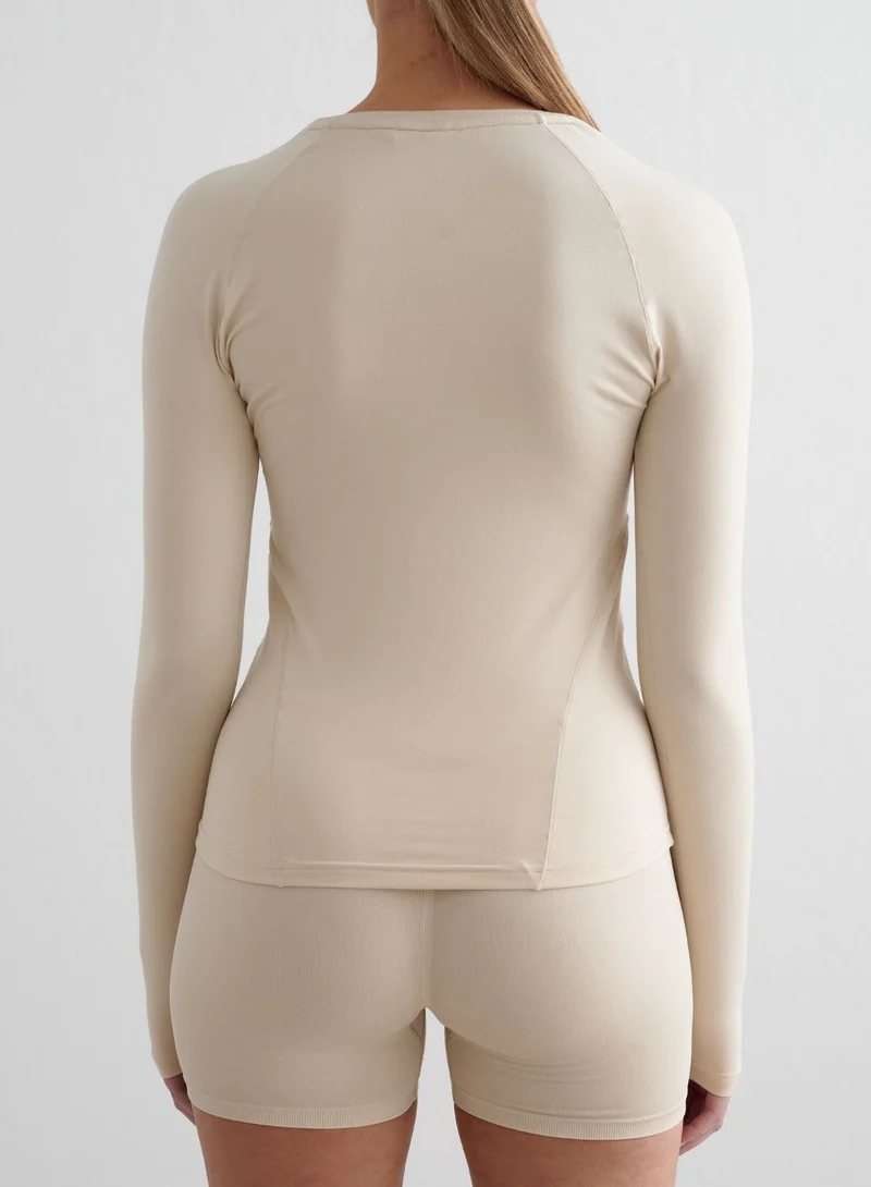 Café Au Lait Soft Basic Long Sleeve
