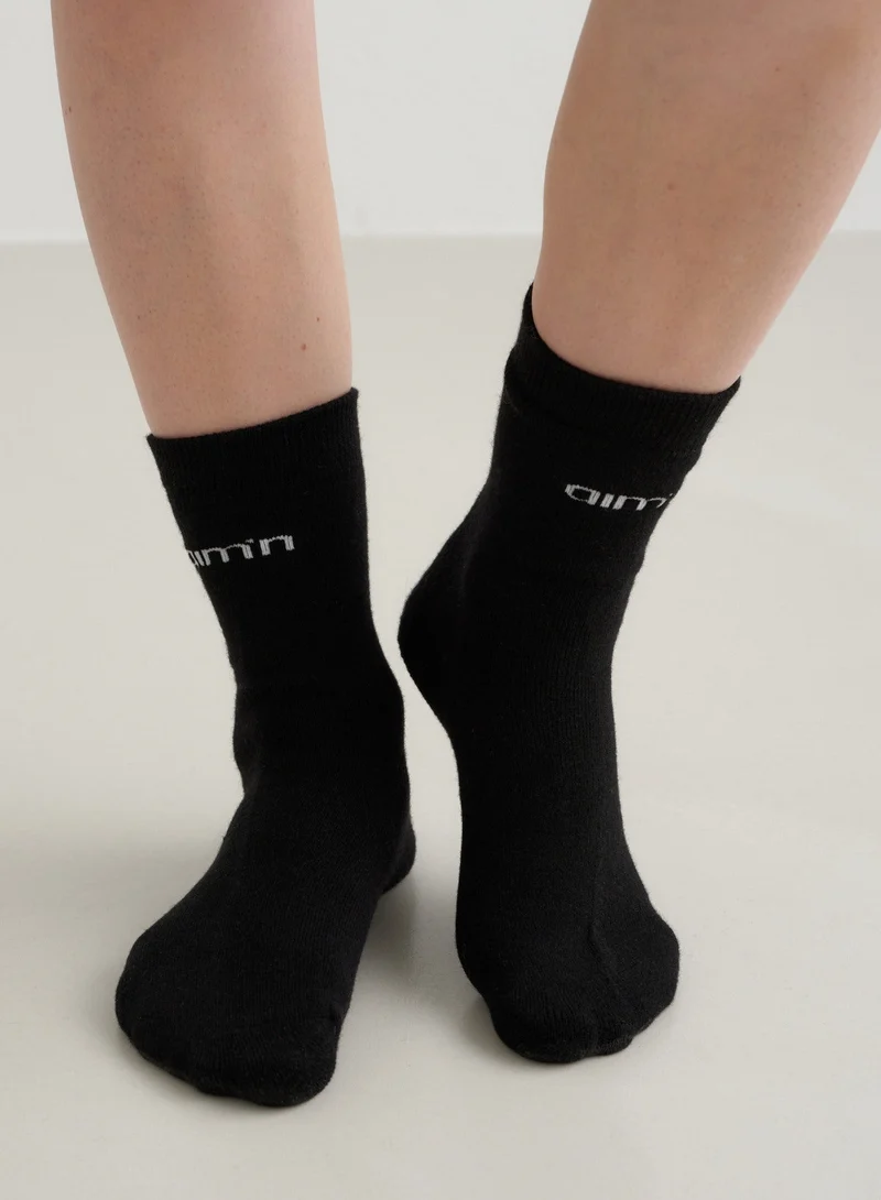Black Thermo Wool Sock