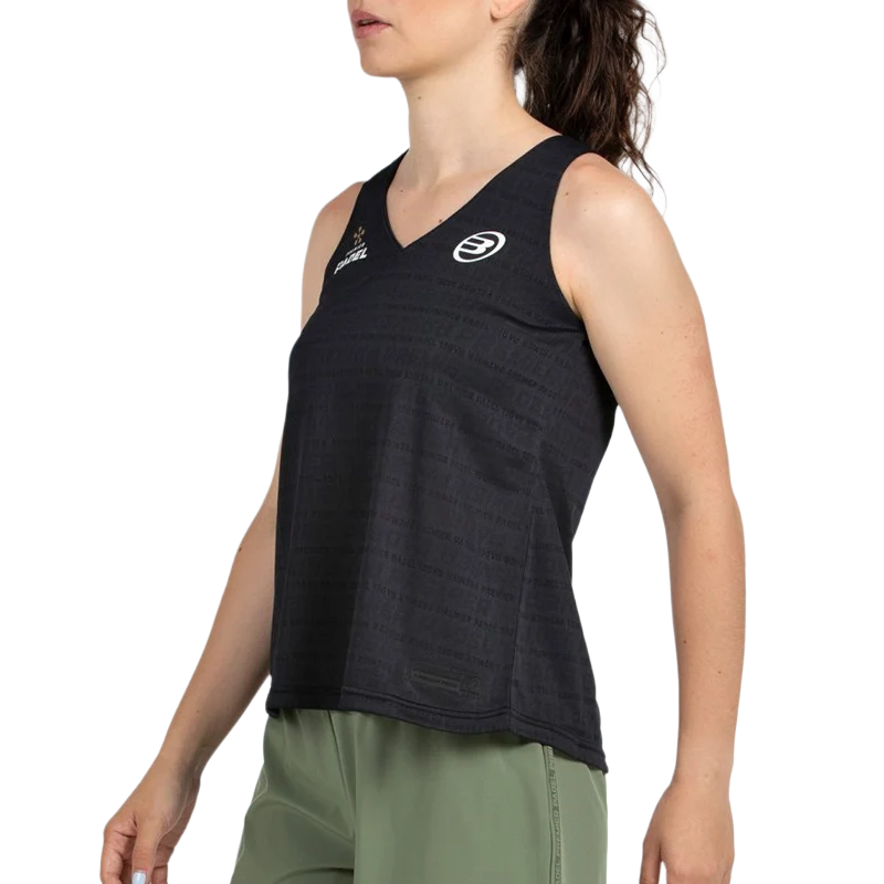 Camiseta Bullpadel Piura Negro Mujer 2026