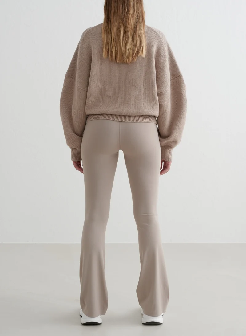 Dark Clay College Knitted Half Zip