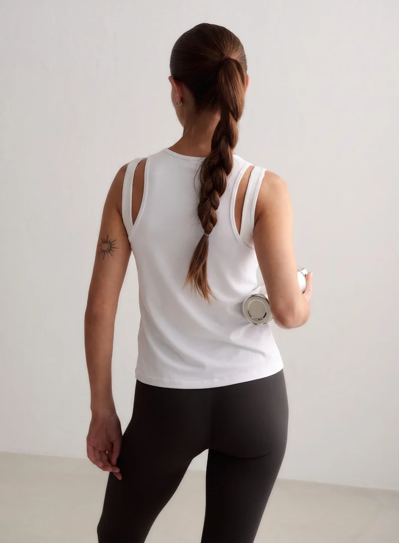 White Soft Basic Singlet